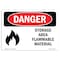 Signmission Safety Sign, OSHA Danger, 7" Height, Storage Area Flammable Material, Landscape OS-DS-D-710-L-2043 - alternate 1